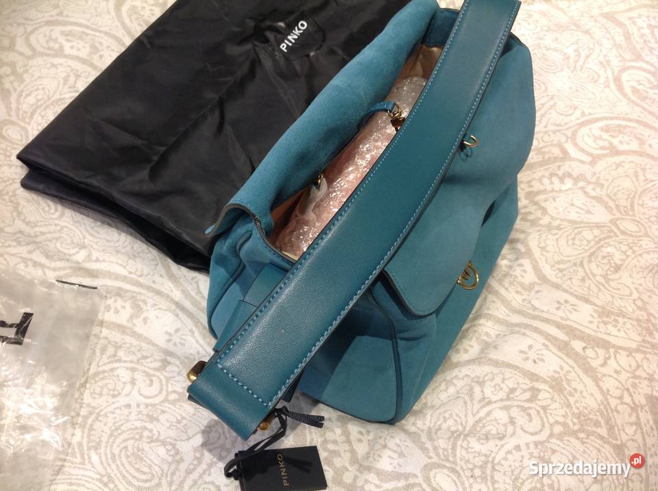 PINKO Torebka Zamszowa Damska j NOWA Skóra Nowa Sól