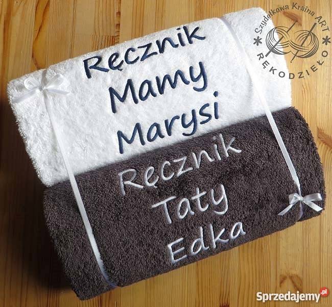 DUŻY ręcznik z HAFTEM prezent DZIEŃ MATKI OJCA Toruń sprzedam