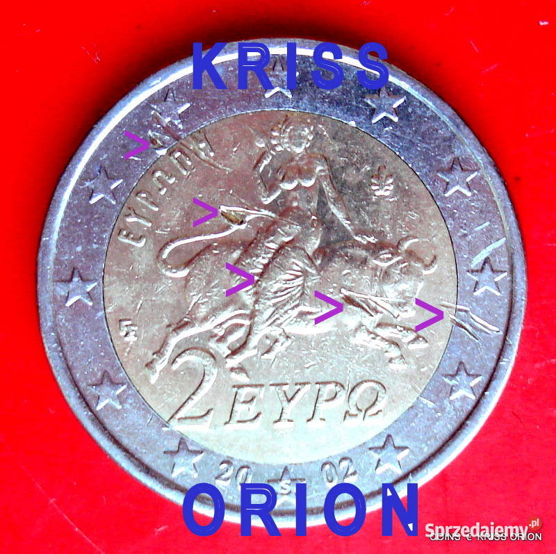 2 Euro Grecja 2002 Boginii Europa DESTRUKT Katowice
