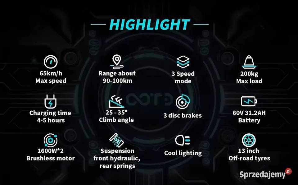Hulajnoga elektryczna OOTD T30 3200W podwójny Łapsze Niżne