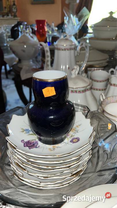 Wazon Lomonosov Łomonosow Kobaltowy Porcelana i szkło Gdańsk sprzedam