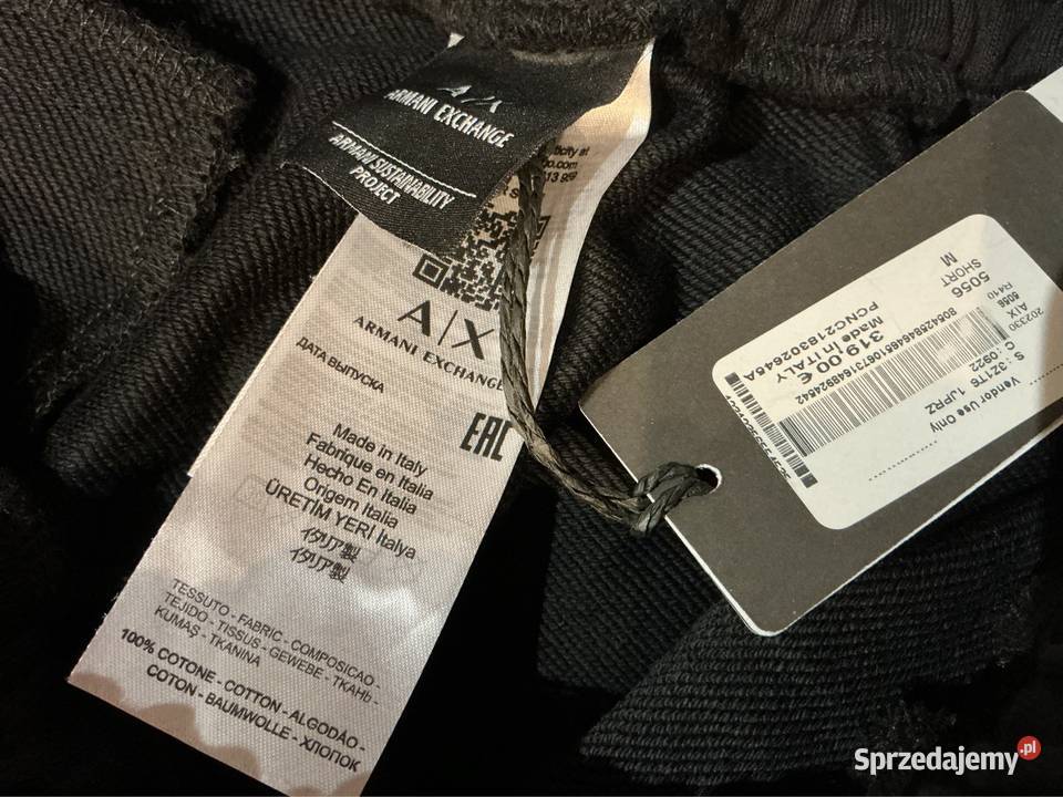 Szort Czarne Męskie Armani Exchange M Nowe Rozmiar M Nowa Sól sprzedam