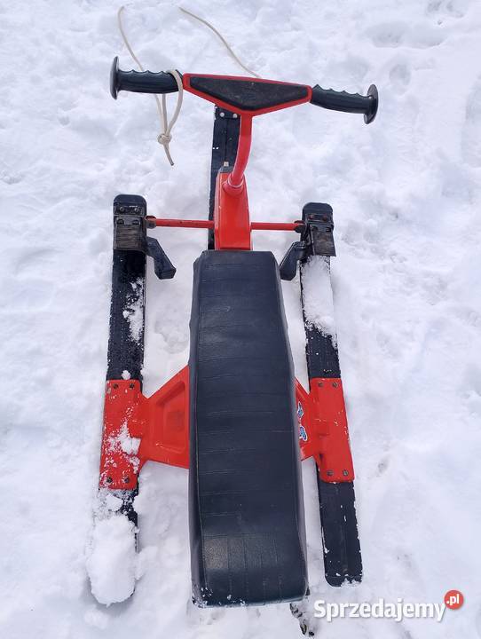 Nartosanki Skibob metalowe czerwone PRL Sanki Jaworzno