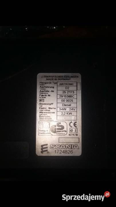 Webasto Airtronic D2 Scania Ząbkowice Śląskie sprzedam