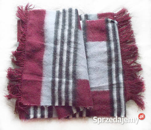 nowy szalik bordowo szary ciepły szeroki szalik Bydgoszcz