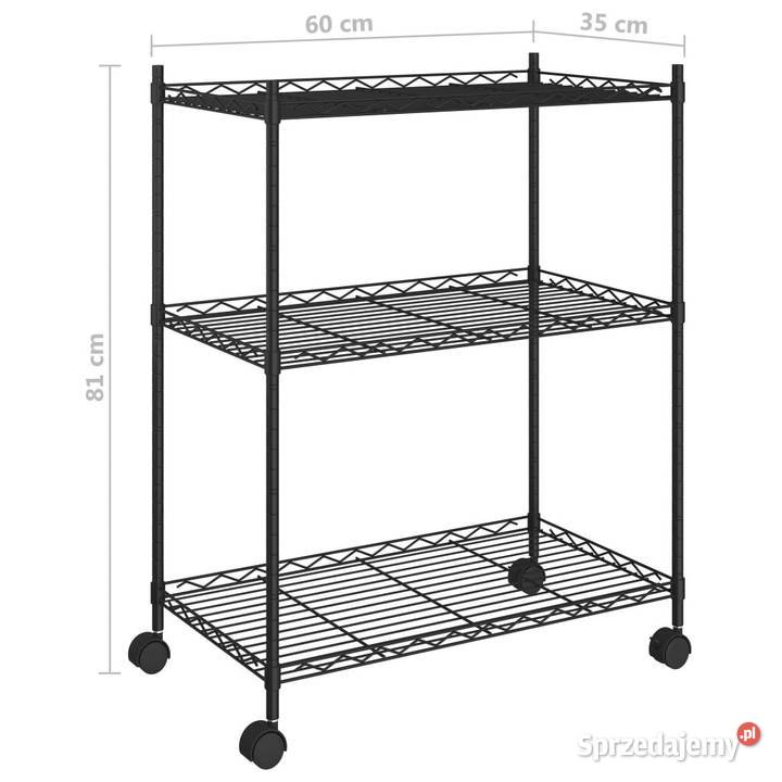 3poziomowy regał na kółkach 60x35x81 czarny 150 Pozostałe mazowieckie Warszawa sprzedam