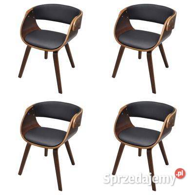 vidaXL Krzesła stołowe 4 brązowe gięte drewno i Warszawa