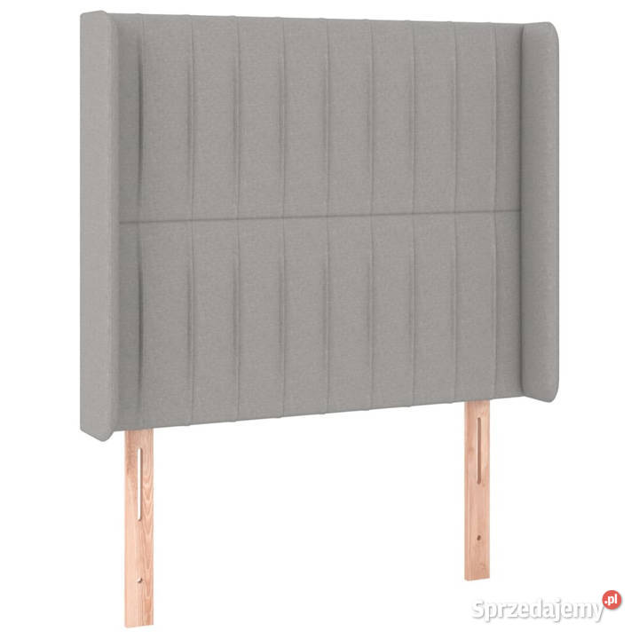 Zagłówek uszak jasnoszary 93x16x118128 tkanina