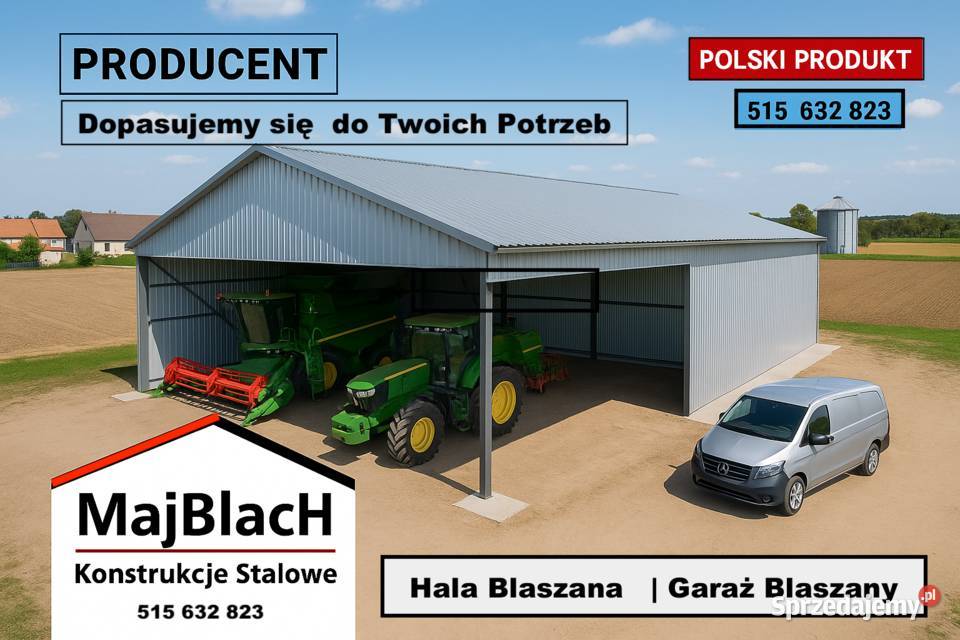 A20Garaż Blaszany Dwuspadowy Grafit Hala Wiata Sprzedaż Parczew