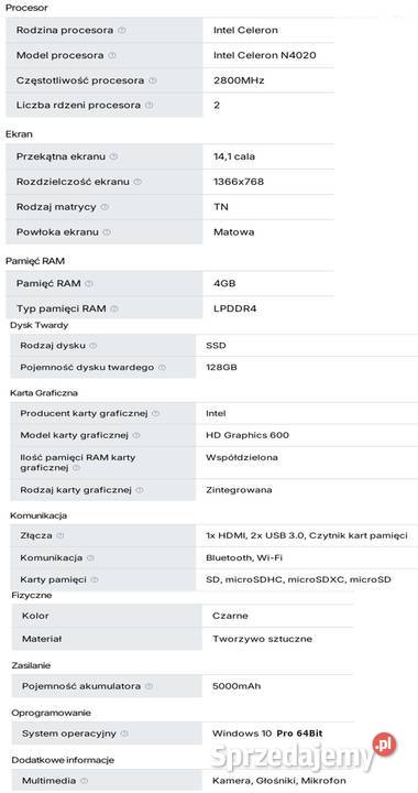 Laptop Techbite zin 3 141 FHD 128gb win10 pro