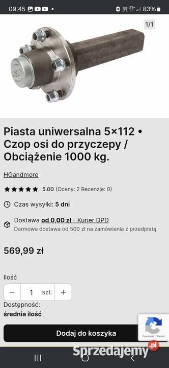 piasty 5x112 oryginalne do przyczepki Radom