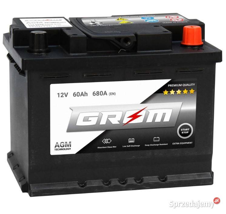 Akumulator GROM AGM STARTSTOP 60Ah 680A Prawy Motoryzacja dolnośląskie Wałbrzych sprzedam