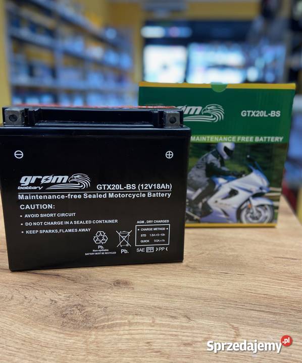 Akumulator motocyklowy GROM GTX20LBS YTX20LBS