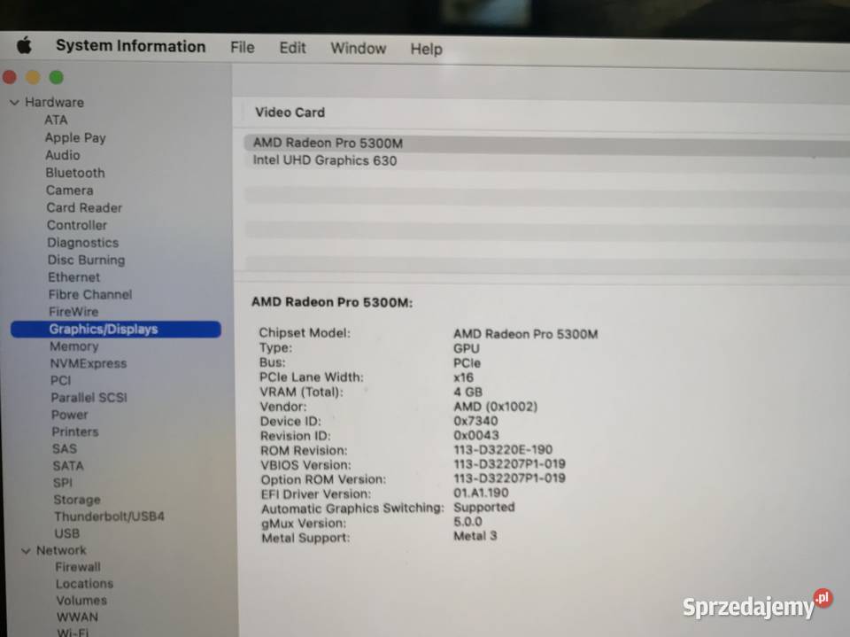 Apple MacBook Pro 16 A2141 i7 16512GB SSD Radeon Apple