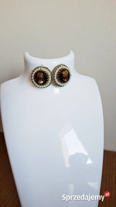 Klipsy z kameą w stylu zachodnioniemieckim z Lublin