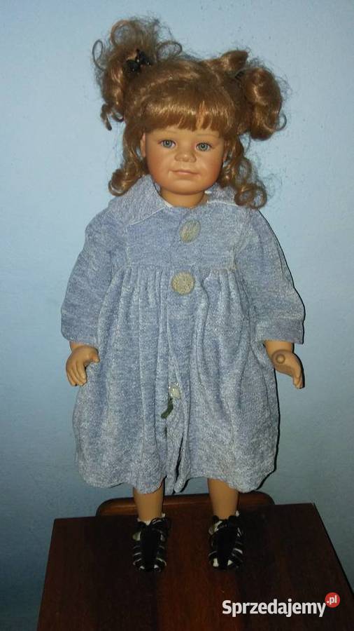 Duża lalka porcelanowa 62 cm, sygnowana Margit Dassen