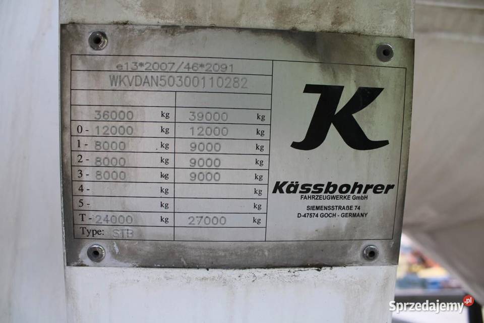 Naczepa silos Cementonaczepa Kassbochrer Warszawa