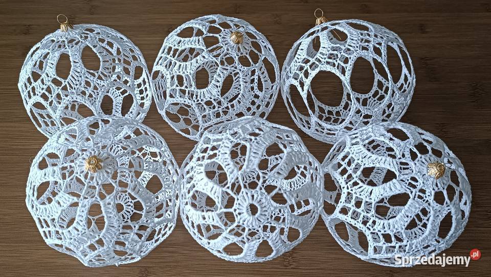 Duże Bombki szydełkowe na choinkę różne wzory i