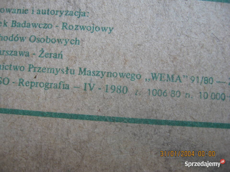 Polonez Borewicz stara instrukcja obsługi 1980r Przemyśl