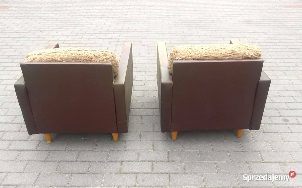 Fotel PRL kostka Cube kwadraciak design lata 60