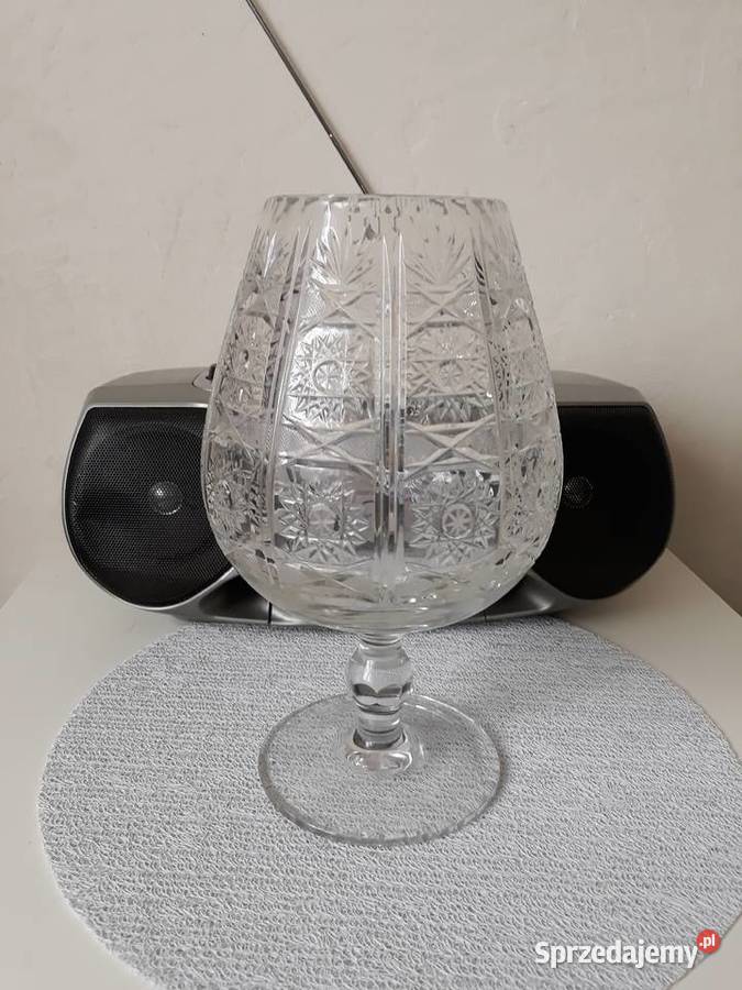 Unikat piękny duży krysztalowy kielich