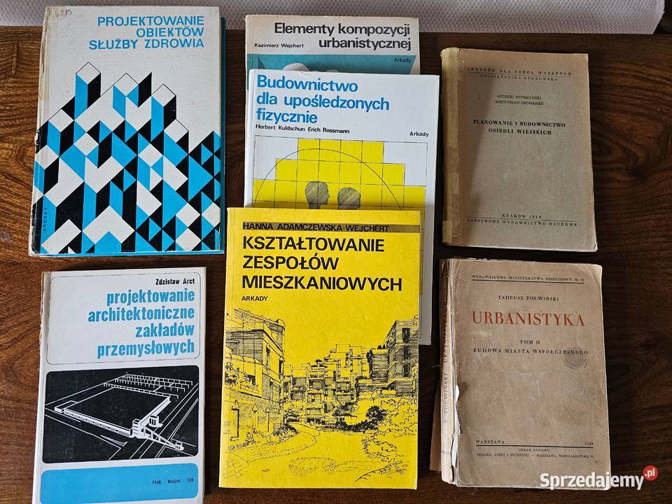 7 książek Architektura Projektowanie obiektów sł Rok wydania 1974 Oświęcim sprzedam