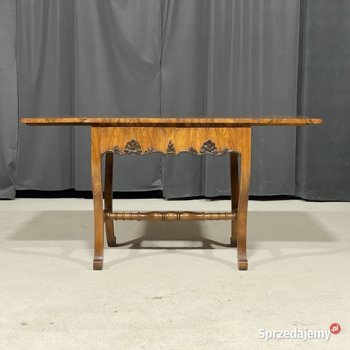 Stół z szufladami w stylu Biedermeier klapiak Gryfice
