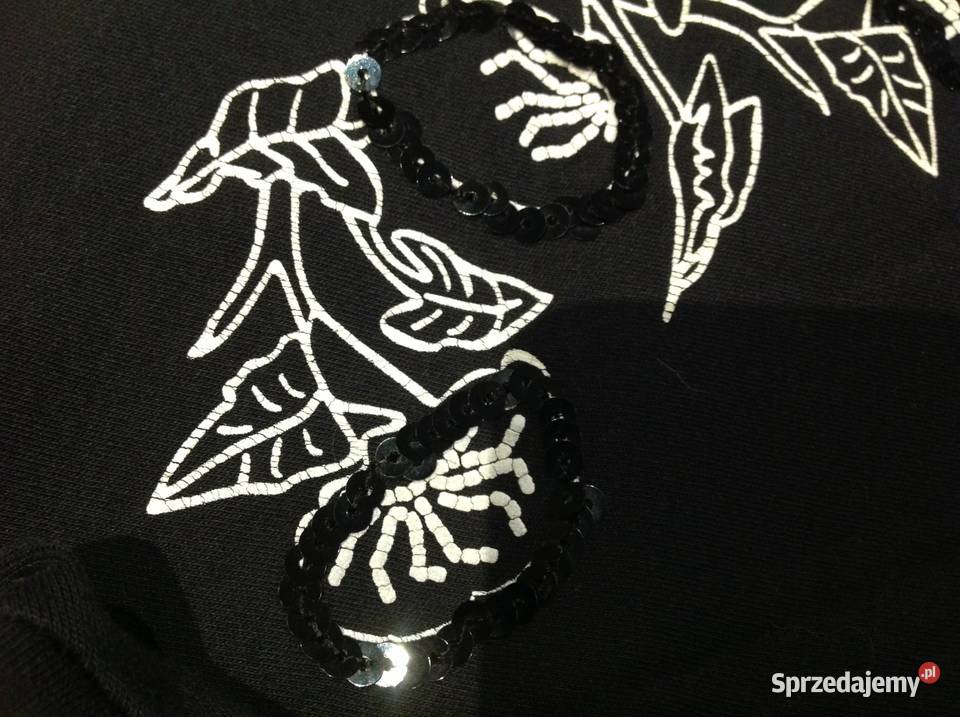 Bluza Czarna Rozpinana Damska GC XS cekiny Nowa Sól