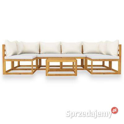 vidaXL 7cz zestaw wypoczynkowy do ogrodu kremowe mazowieckie Warszawa
