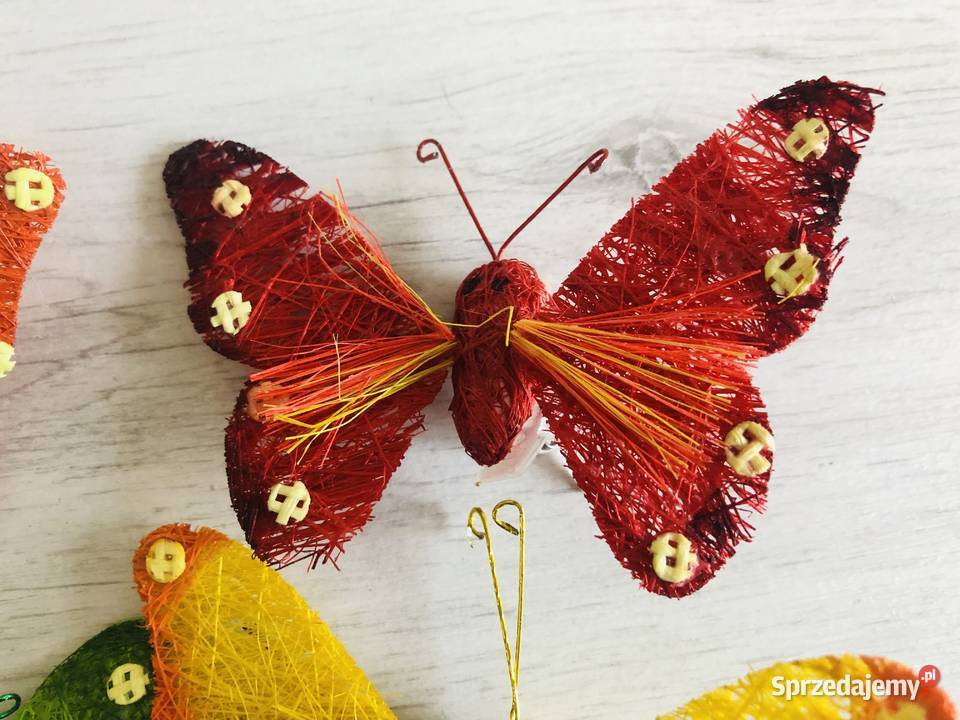 Wielkanoc ozdoby motylki zawieszki 4 sztuki wielokolorowy Łódź