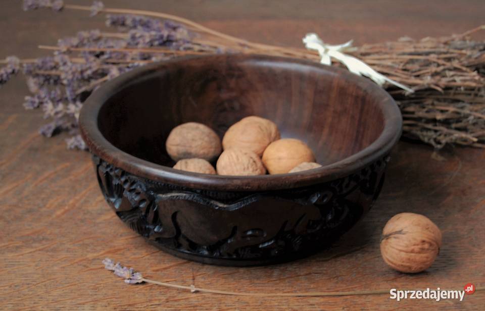 Afrykańska misa miska rzeźbiona drewno heban Lublin sprzedam