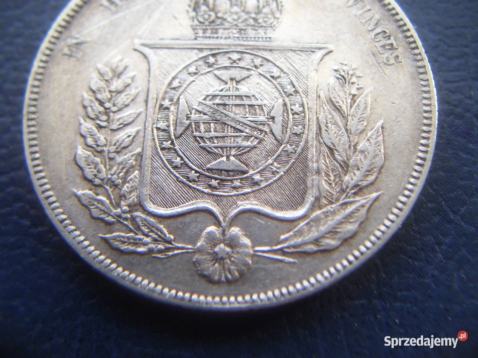 Stare monety 1000 realów 1860 Brazylia srebro Lesko