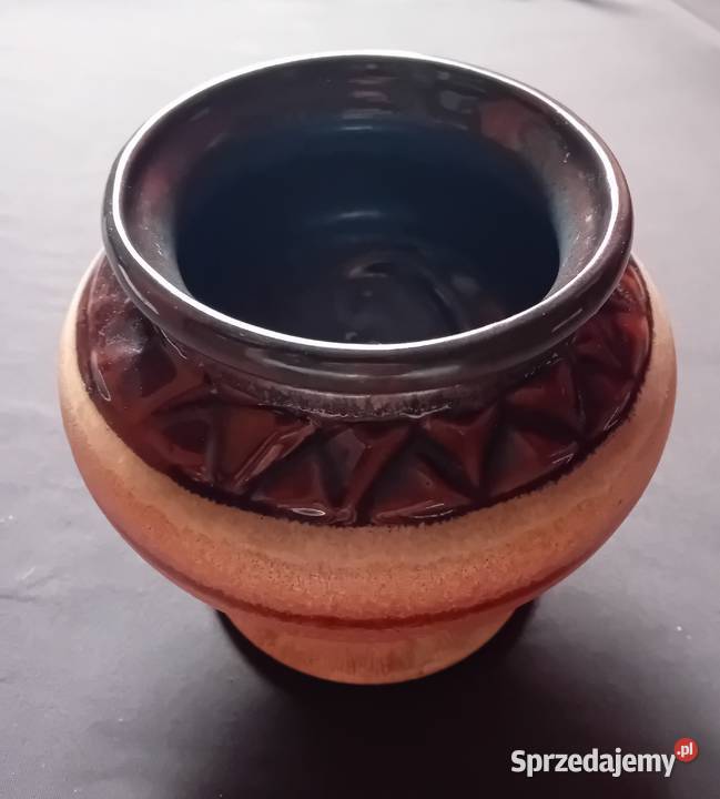 Ceramiczna częściowo szkliwiona osłonka doniczki Koźminek