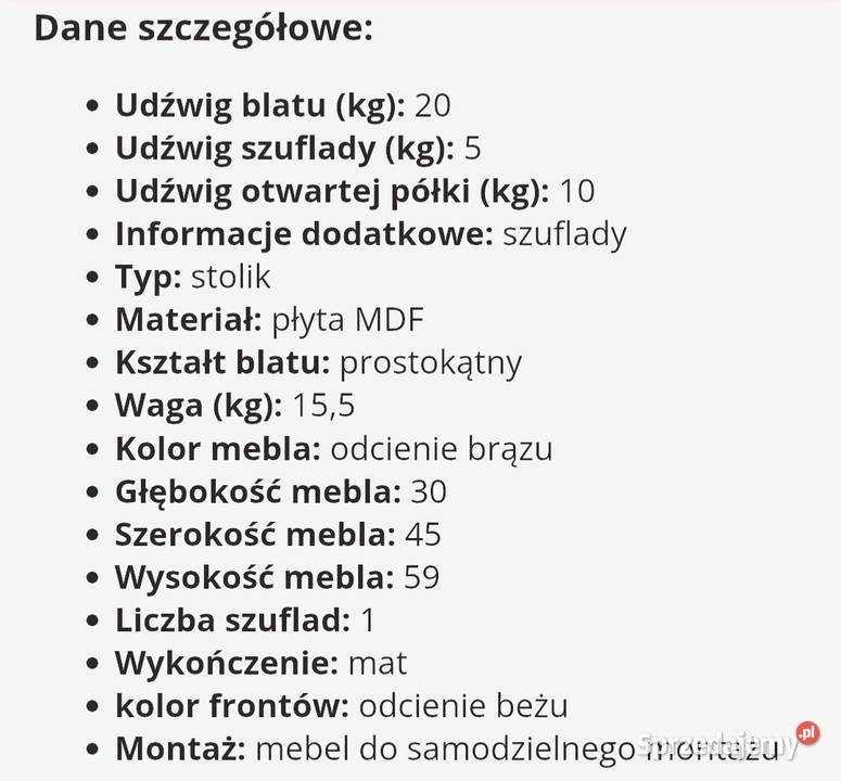Szafeczki nocne 2 Siedlce
