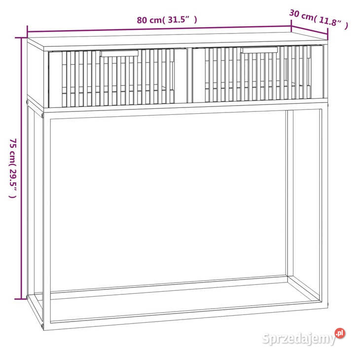 Stolik konsolowy 80x30x75 materiał Warszawa
