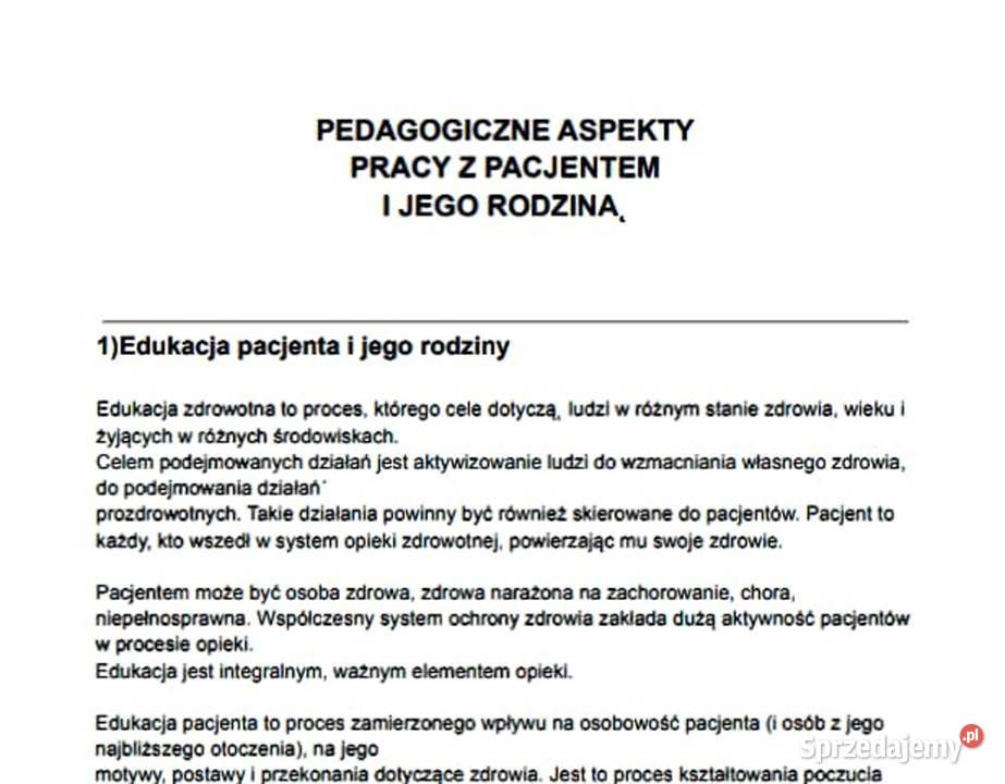 Pedagogiczne aspekty pracy z pacjentem i jego Rok wydania 2024 Gdańsk