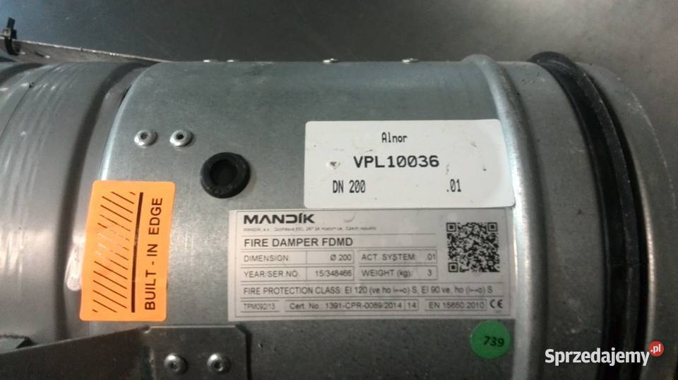 MANDIK Klapy przeciw pożarowe FDMD FDMBR klapa Pozostałe Częstochowa