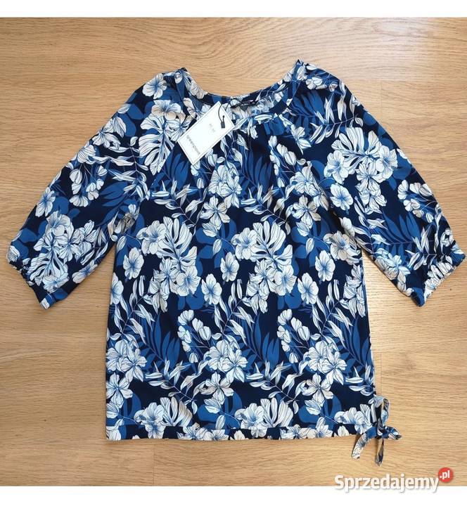 Bluzka L 40 Greenpoint niebieska białe kwiaty Rozmiar 40(L) mazowieckie