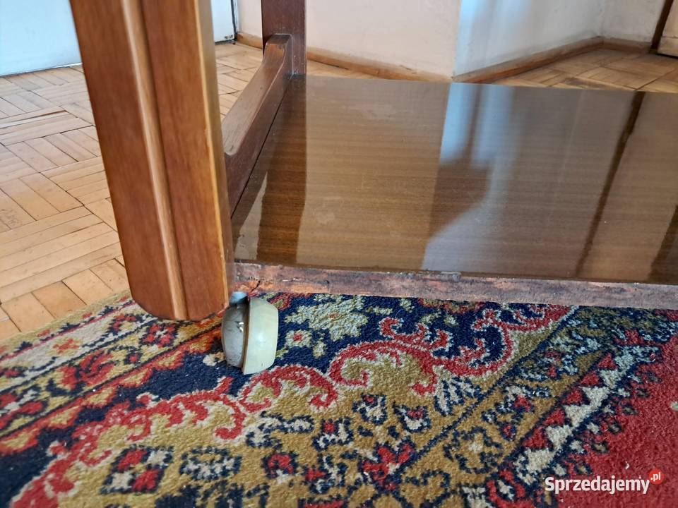 Solidny stolik vintage PRL na kółkach pod TV Kraków sprzedam