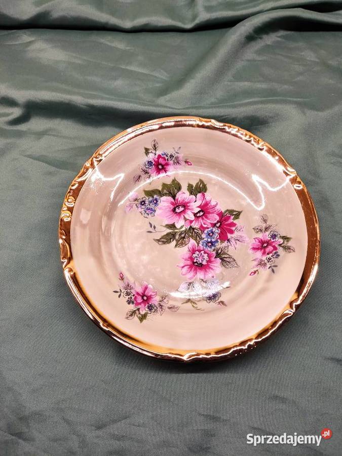 Talerzyk porcelanowy Chodzież w kwiaty i złotą sprzedam