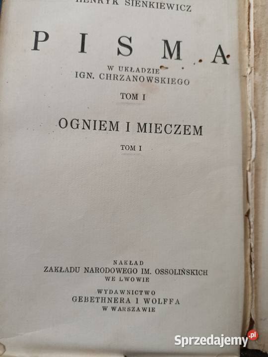 Sienkiewicza książki przedwojenne antykwariat mazowieckie Warszawa sprzedam