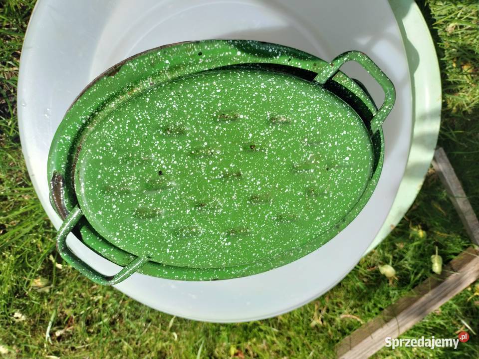 Brytwanka zielona emaliamała używana gęsiarka