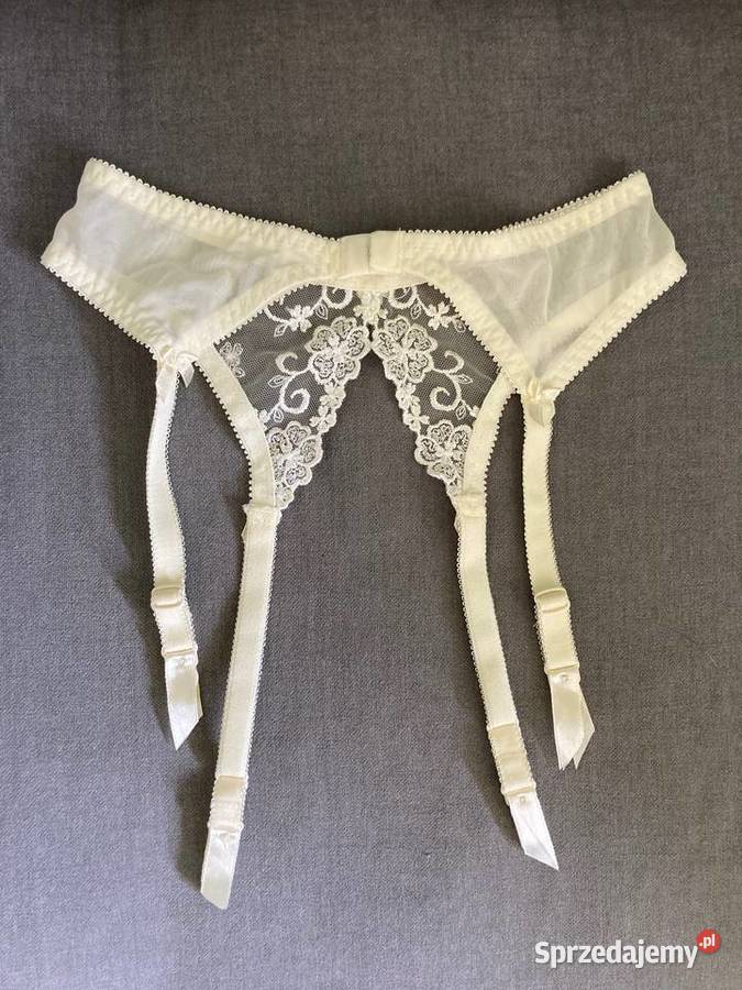 Nowy piękny kremowy koronkowy pas do pończoch Nisko