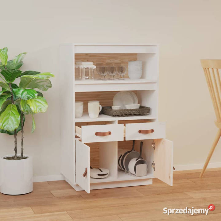 Szafka biała 67x40x1085 lite drewno sosnowe Warszawa