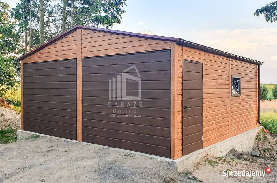Garaż Blaszany 6x6m 2x Brama Uchylna 2x Okna Wisła