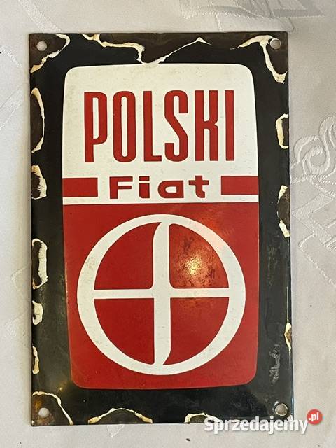 Emaliowana tabliczka Polski Fiat PRL 10x15 retro Kraków