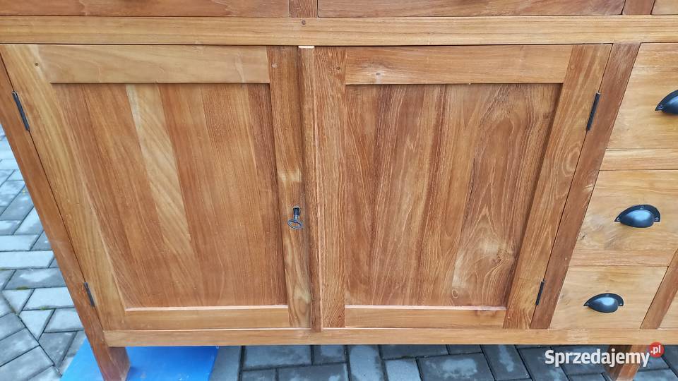 Komoda teak drewniana kolonialna Szafka pod zachodniopomorskie