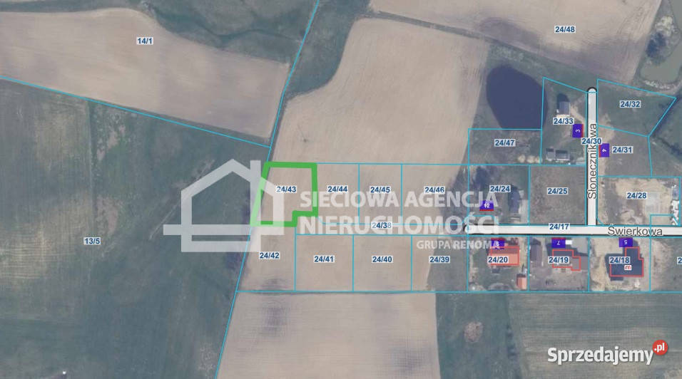 sprzedaży gruntu Kłosowo 1040m2