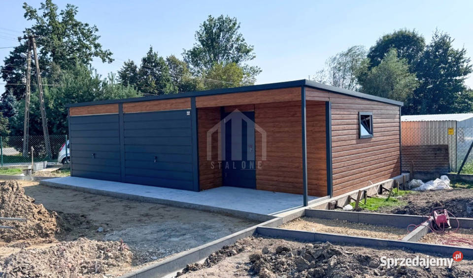Garaż blaszany 9x5m wnęka 3x1m 2x brama uchylna Iława