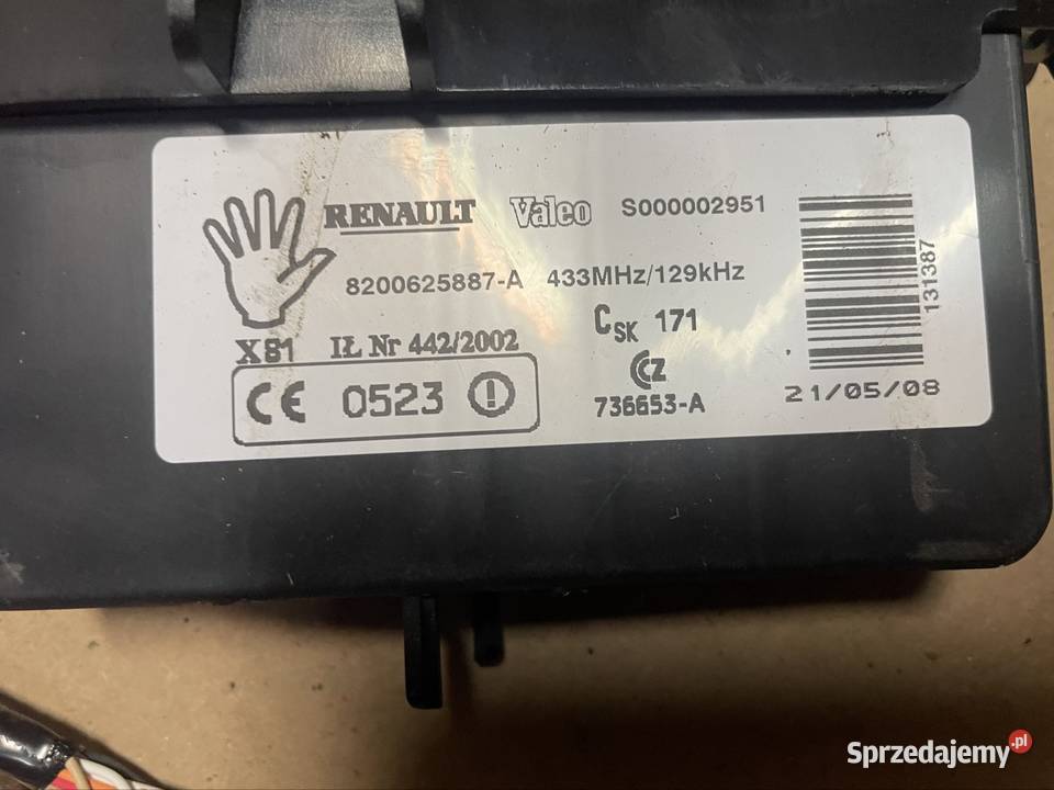 8200625887 czytnik kart stacyjka renault espace osobowe Szczecin sprzedam